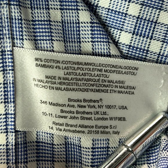 Brooks Brothers 346 Shirt Men's 16-4/5 Large Long-sleeve Button-up Blue … - Picture 5 of 7
